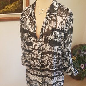 Black and White Blouse